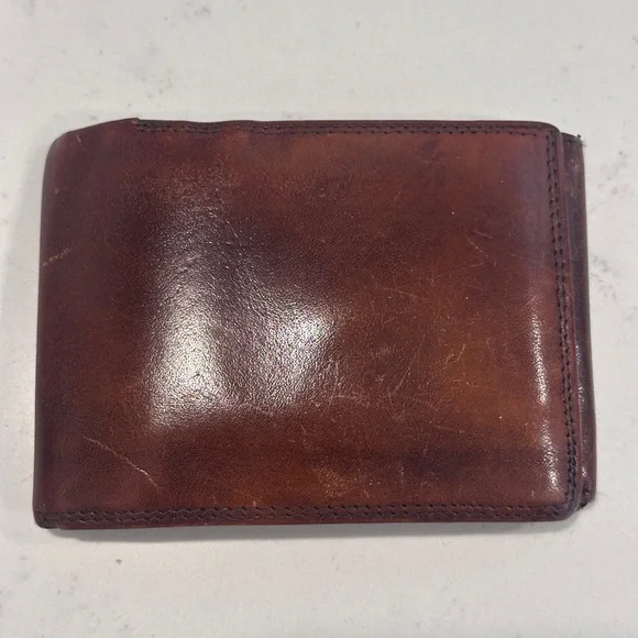Vera Pelle Men’s  Brown Leather Bi-Fold Wallet - Picture 2 of 16